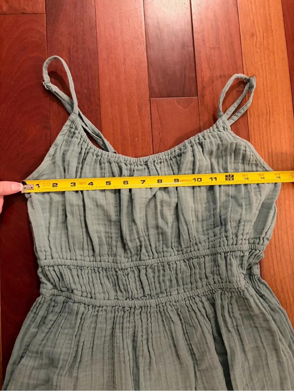 Pact Coastal Double Gauze Cami Maxi Dress Blue Green Size Medium - Picture 11 of 14